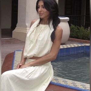 Butter yellow halter top